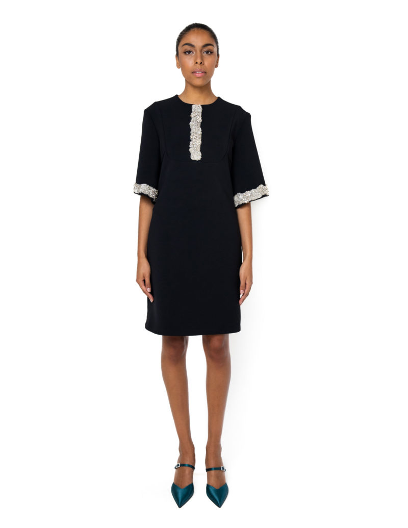 “ Swarovski embellished cocktail dress”elbow length sleeve with embellished detail “ cocktail dress