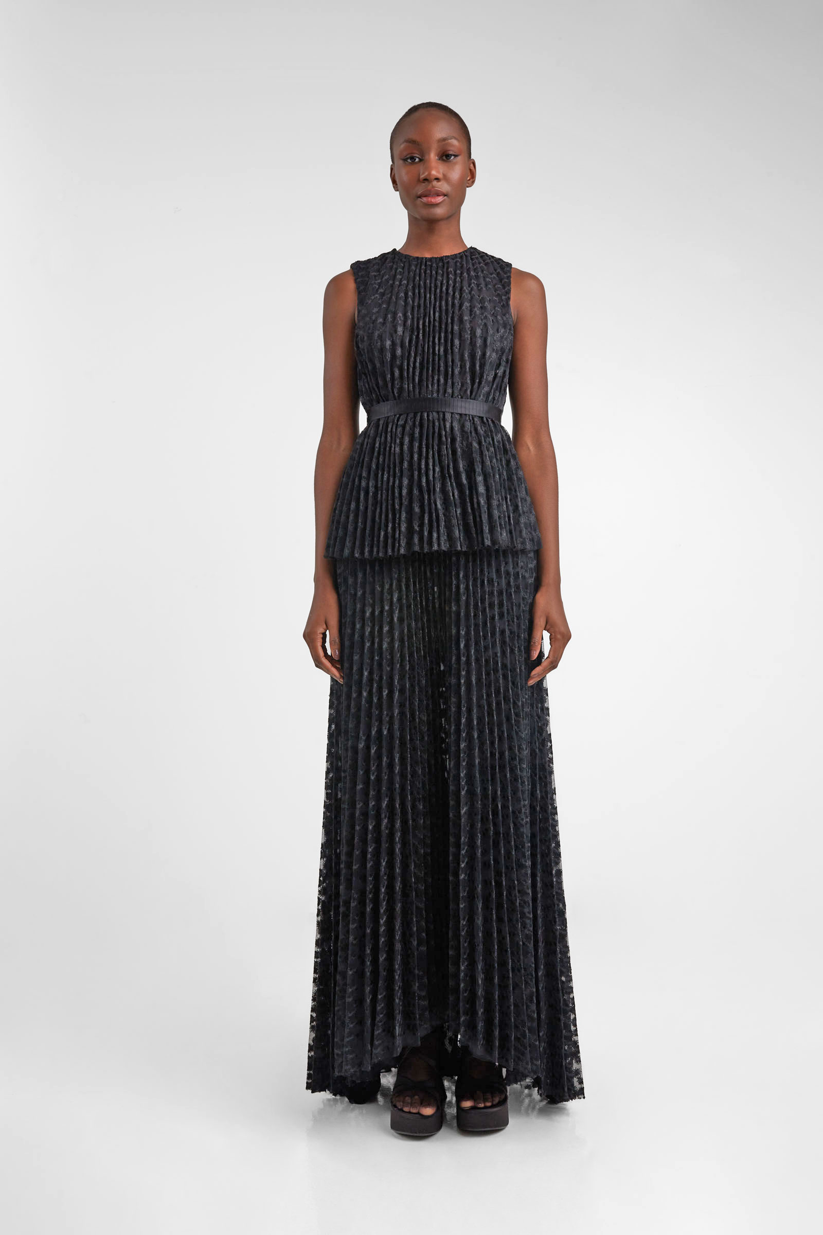 Flora Pleated Gown | Designer Clothing Montreal - Claudette Floyd