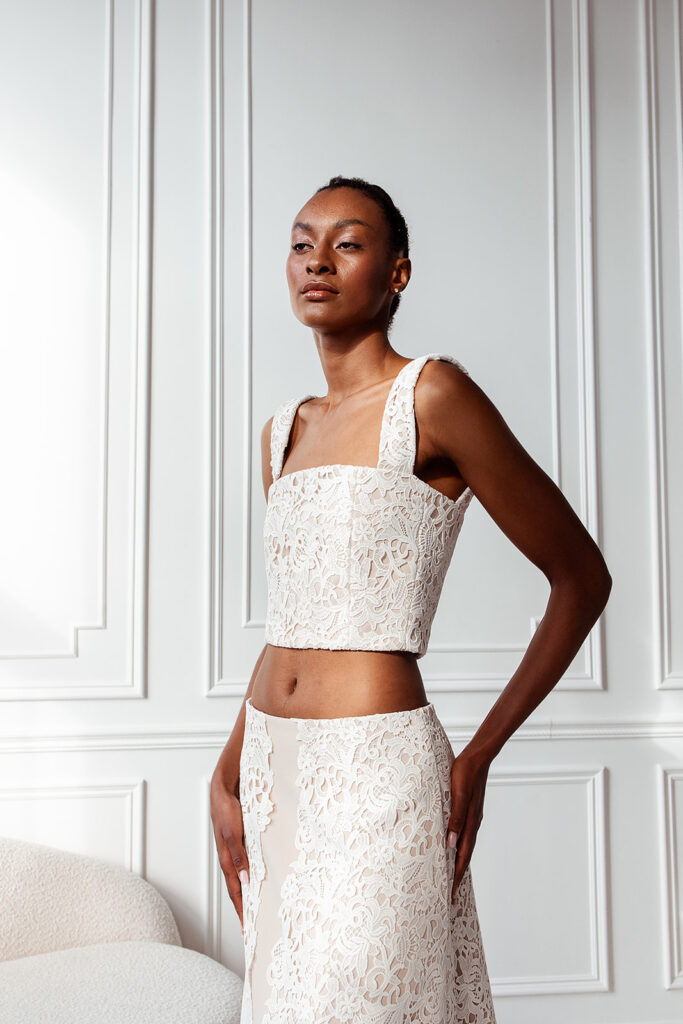 Lace Crop Top – Luxury Designer Clothing – Claudette Floyd