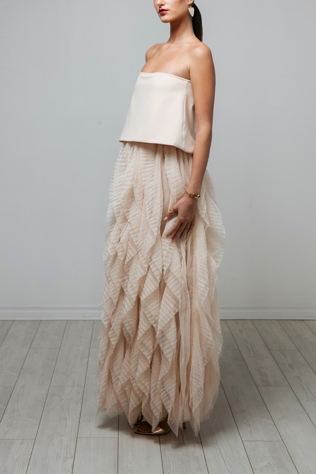 Strapless Ruffle Gown - Image 3