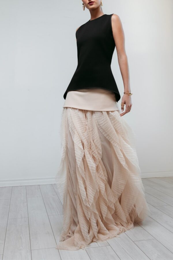 Layered Ruffle Gown Skirt