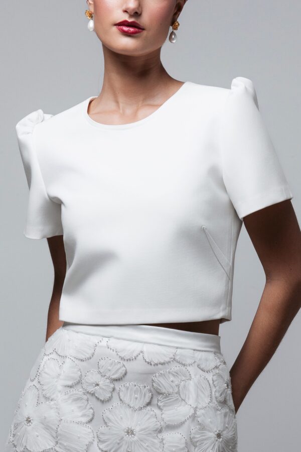 Double Crepe Cropped Top