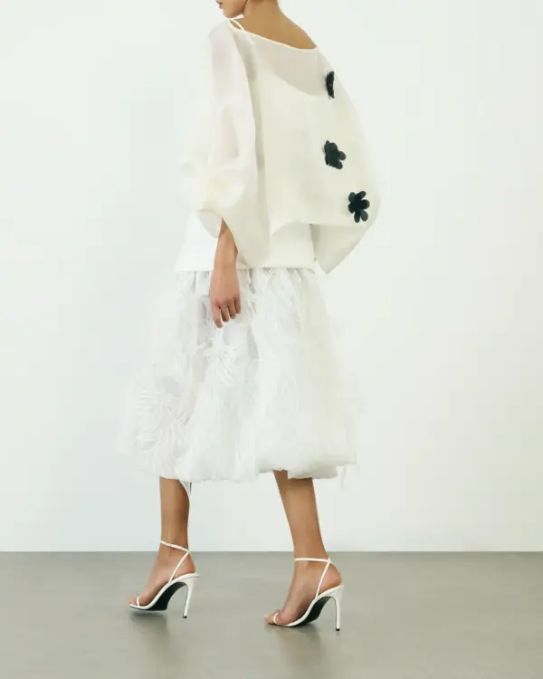 Silk Organza  3D Flower Skirt