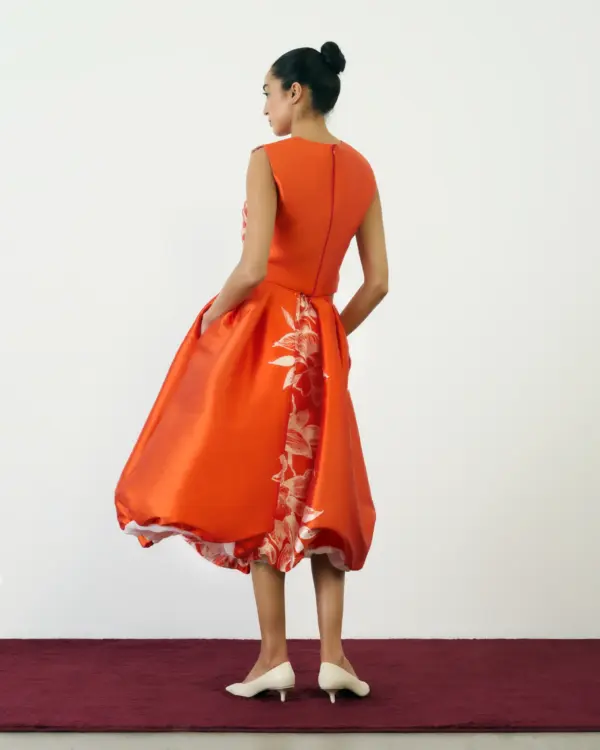Mikado Printed Bubble Skirt Orange