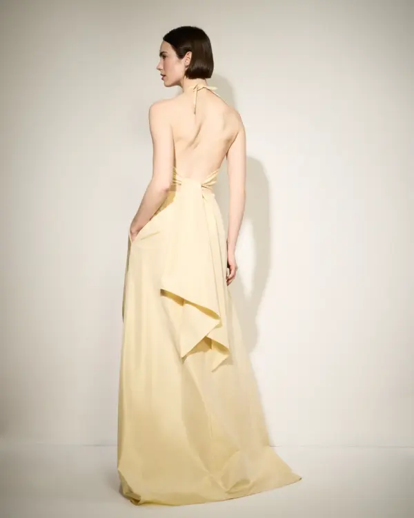 Butter Yellow  Taffeta Gown Skirt