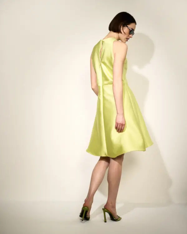 Lime Bubble Mikado Dress
