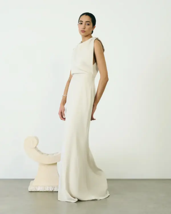 Aaliyah Blouson Crepe Gown